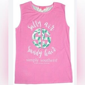 Simply Southern Salty Air Summer Beach Tank Shirt Small